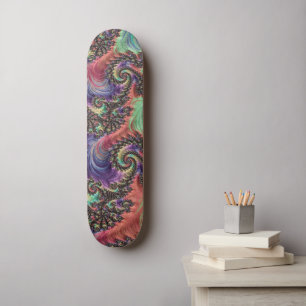 Skateboard Art fractal couleur ton joyau bohème hippie