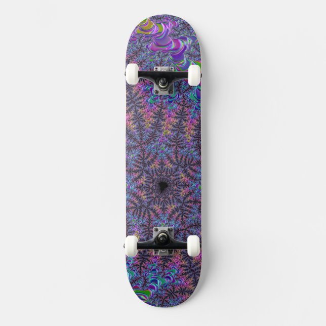Skateboard Art fractal couleur ton joyau Boho Groovy (Recto)