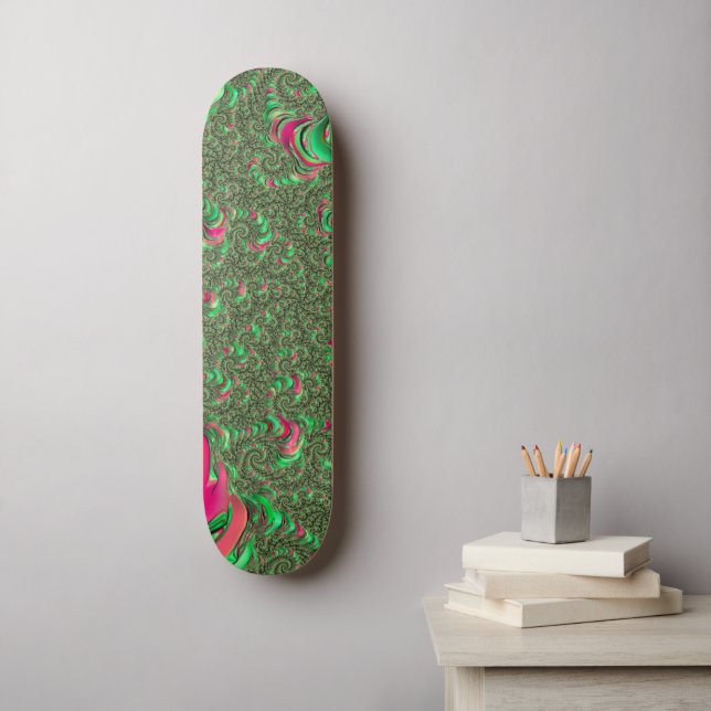Skateboard Art fractal en spirale funky psychédélique groovy (Art mural)