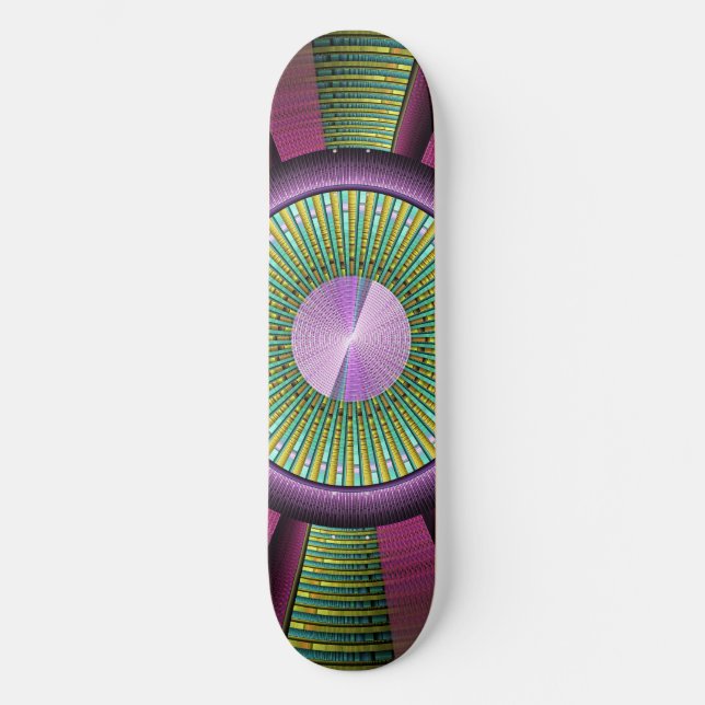 Skateboard Art Fractal Moderne Rond Et Coloré (Recto)