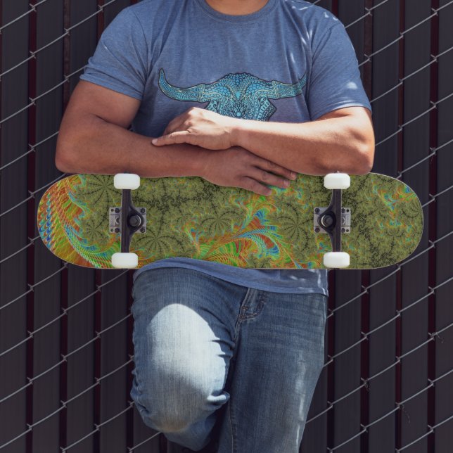 Skateboard Art fractal spirale psychédélique tripant (Extérieur 3)