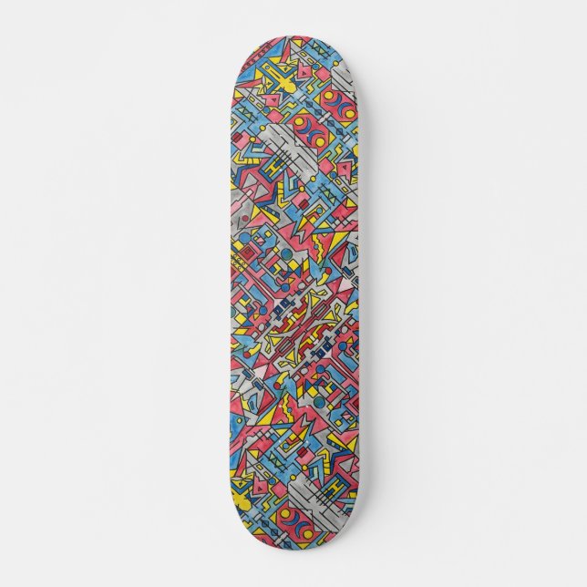 Skateboard Art Géométrique Cityscape-Modern Bauhaus (Devant)
