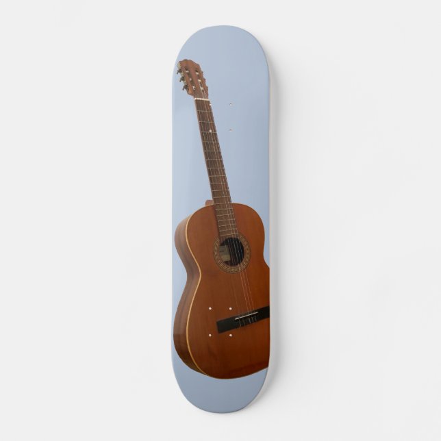 Skateboard Art guitare classique Imprimer sur bleu clair (Recto)