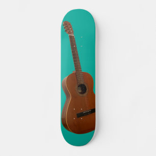 Skateboard Art Guitare classique Imprimer sur vert piscine