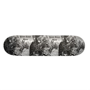 Skateboard art historique joutant de chevaux de chevaliers