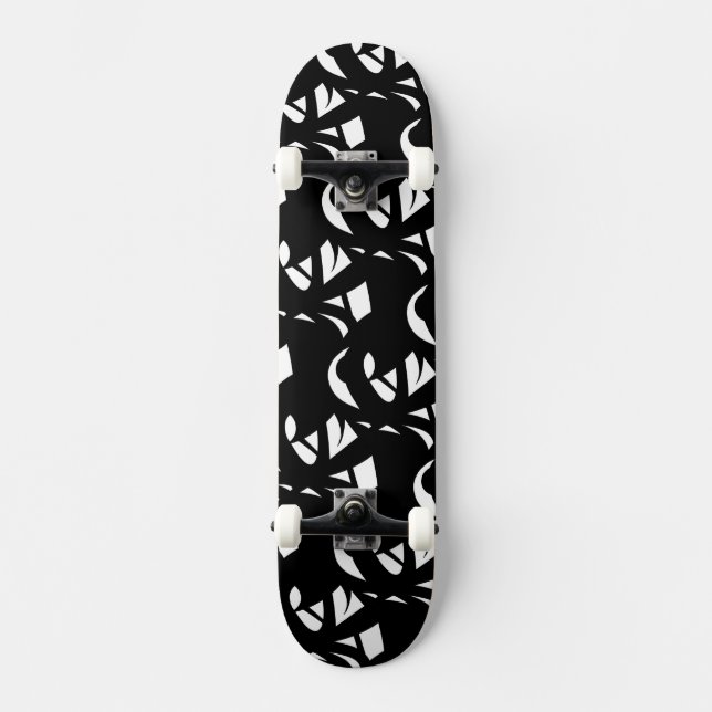 Skateboard Art moderne magnifique noir et blanc (Recto)