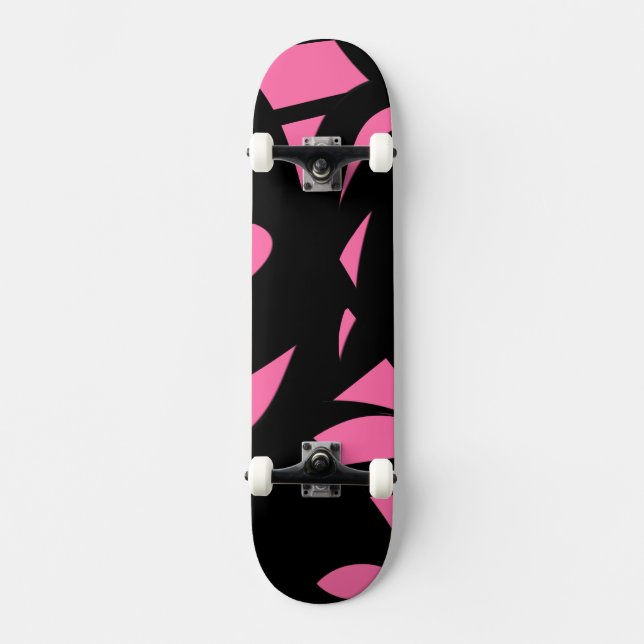 Skateboard Art moderne magnifique rose / Noir (Recto)