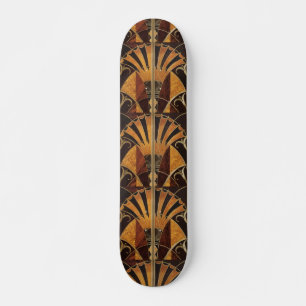 Skateboard art Nouveau, art déco, vintage, couleurs en bois,