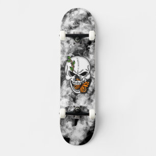 Skateboard Art numérique papillon crâne et monarque  