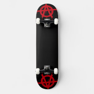 Skateboard Art Original Anarchie Rouge et Noir