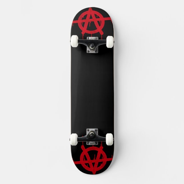 Skateboard Art Original Anarchie Rouge et Noir (Recto)