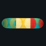 Skateboard Art Pop brillant avec cercles et Carré<br><div class="desc">Fluorescent n'est plus seulement pour les lumières comme le prouve cette oeuvre d'art pop merveilleusement brillante. Cette impression est un mélange de grilles carrés avec des cercles colorés à l'intérieur. Si vous aimez l'art abstrait,  vous adorerez cette impression !</div>