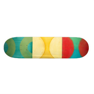 Skateboard Art Pop brillant avec cercles et Carré