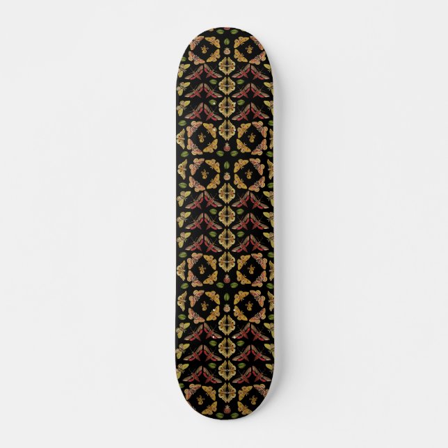 Skateboard Art populaire Moth & Orchid art déco noir (Devant)
