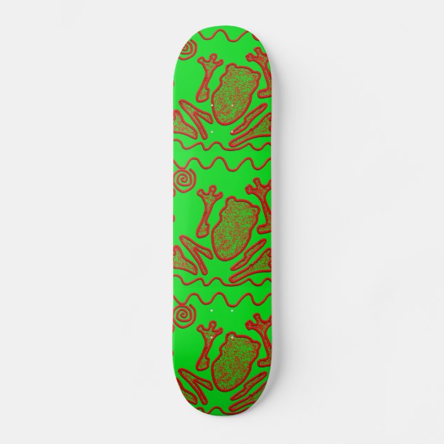 Skateboard Art rouge génial de griffonnage d'enfants de (Recto)