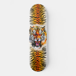 Skateboard Art- Snarling Tiger avec des rayures