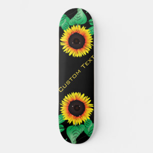 Skateboard Art Sunflowers - Ajouter votre texte / nom