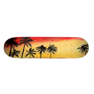 Skateboard Art tropical de planche à roulettes de Sun de