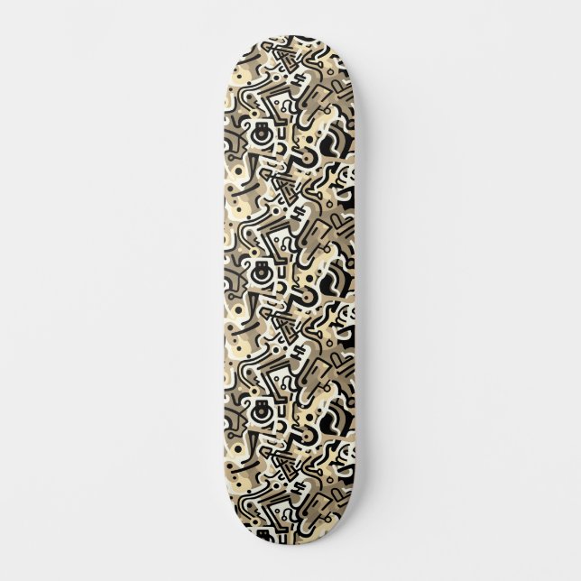 Skateboard Art urbain Abstrait monochromatique (Recto)