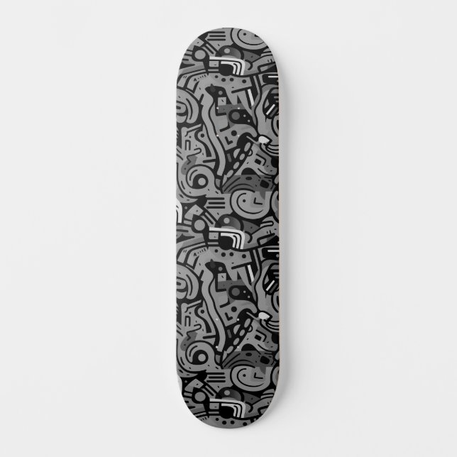 Skateboard Art urbain Abstrait monochromatique (Recto)