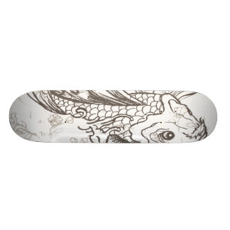 Skateboard art vintage japonais koi poisson