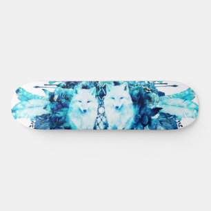 Skateboard Artic Fox Dreamcatcher Ice Blue Floral