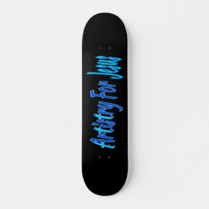 Skateboard Artistry for Jesus 3 Crosses Blue