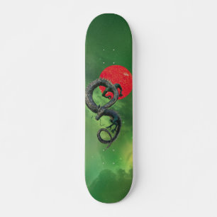 Skateboard Asie de l'Est Dragon Red Sun Nebula