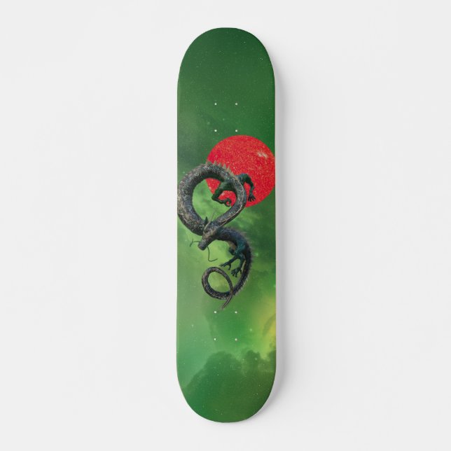 Skateboard Asie de l'Est Dragon Red Sun Nebula (Devant)