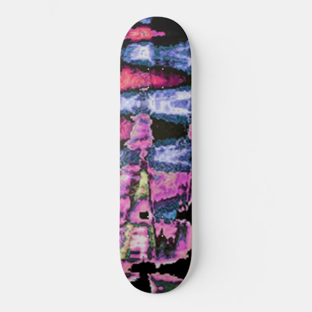Skateboard Assez mignonne pourpre Cendres Gris et Noir Aquare (Recto)