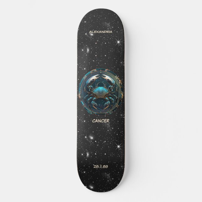 Skateboard Astrologie Signe Zodiaque Cancer Personnalisé (Recto)