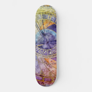 Skateboard Astrologie temps colorée Abstraite