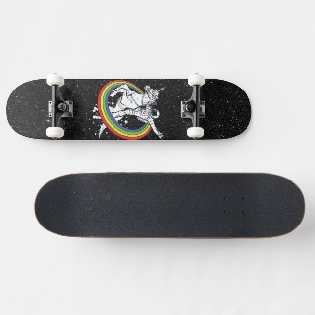 Skateboard Astronaute chevauchant une licorne  (Horz)