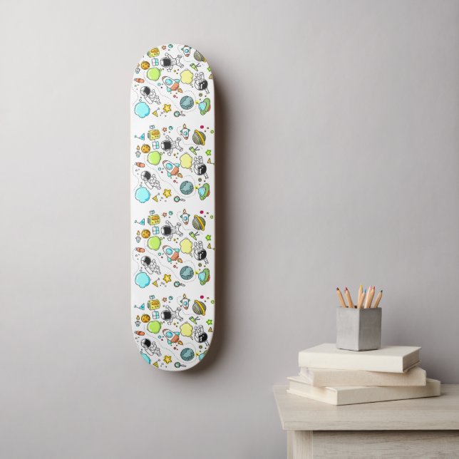 Skateboard Astronaute spatial cool et beau (Art mural)