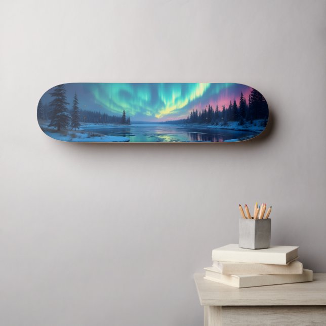Skateboard aurora boréale (Art mural (Horz))