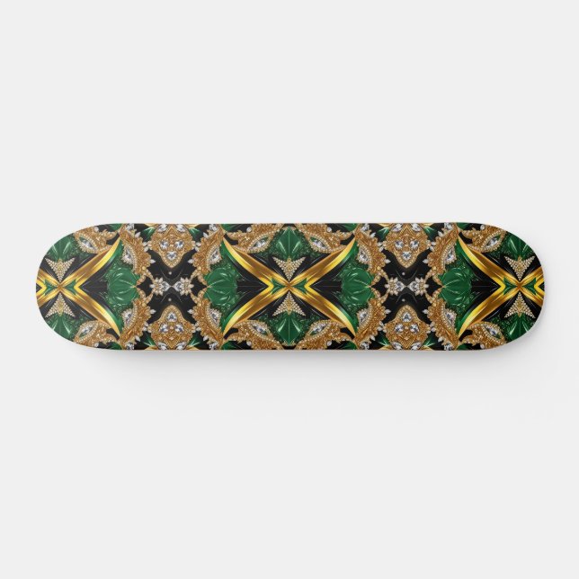 Skateboard aux couleurs jamaïcaines (Horz)