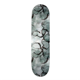 Skateboard avant-garde d'art grise, peinture de main noire