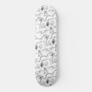 Skateboard avec dinosaures.