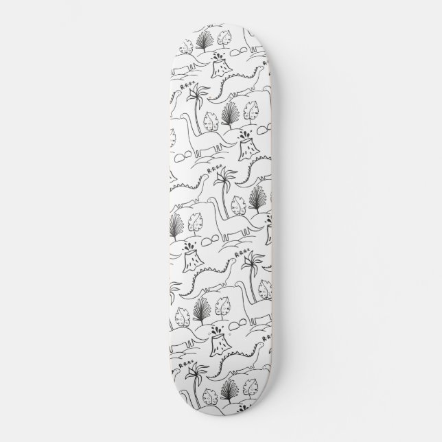 Skateboard avec dinosaures. (Recto)