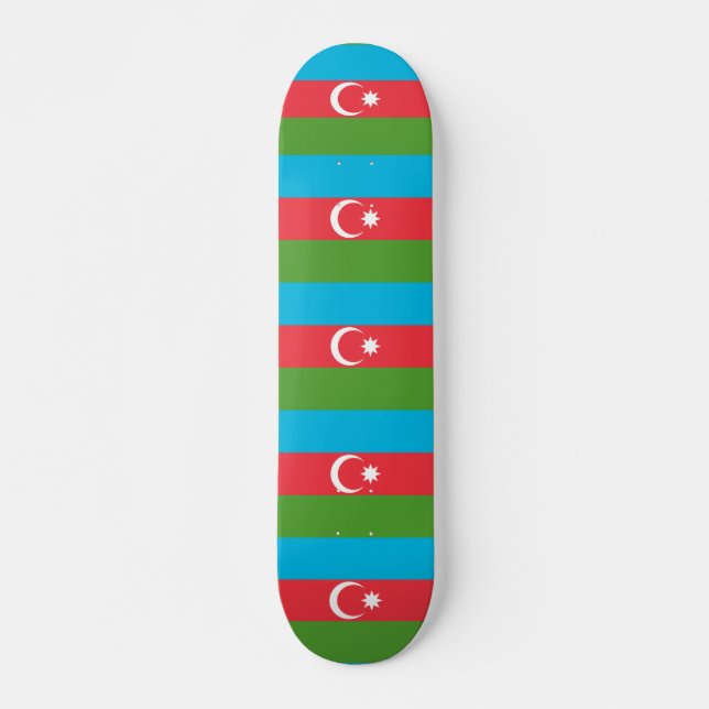 Skateboard avec drapeau d'Azerbaïdjan (Devant)