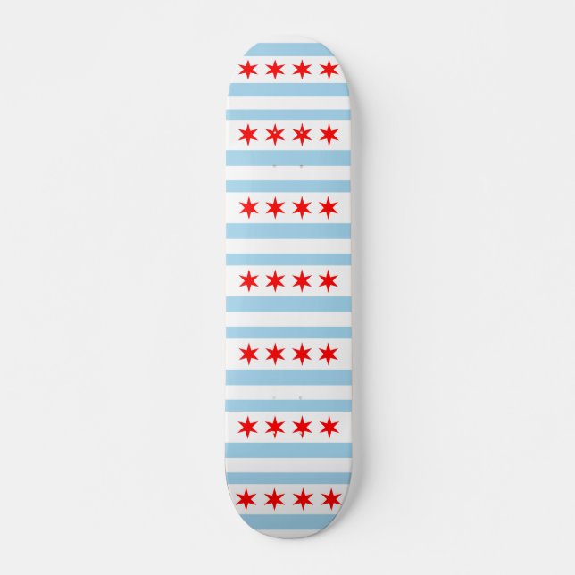 Skateboard avec drapeau de Chicago, Illinois (Devant)