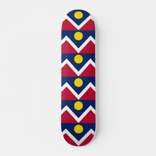 Skateboard avec drapeau de Denver, Colorado (Devant)
