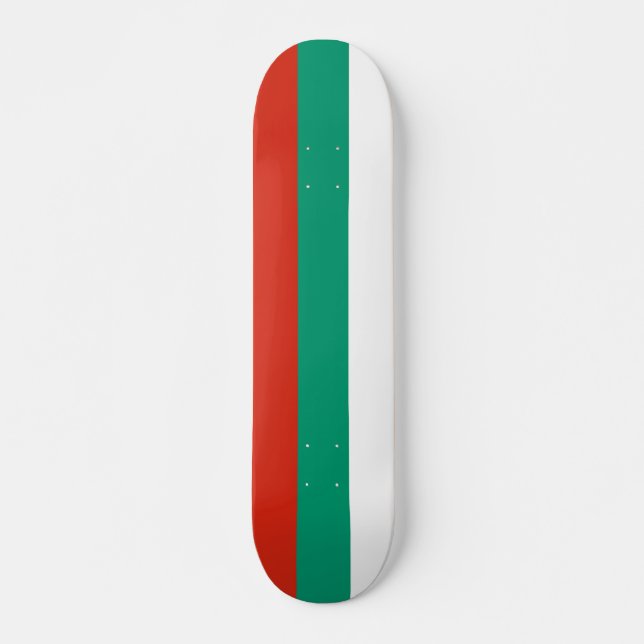 Skateboard avec drapeau de la Bulgarie (Devant)