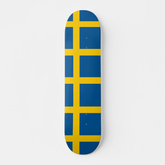 Skateboard avec drapeau de la Suède (Devant)