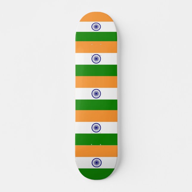 Skateboard avec drapeau de l'Inde (Devant)