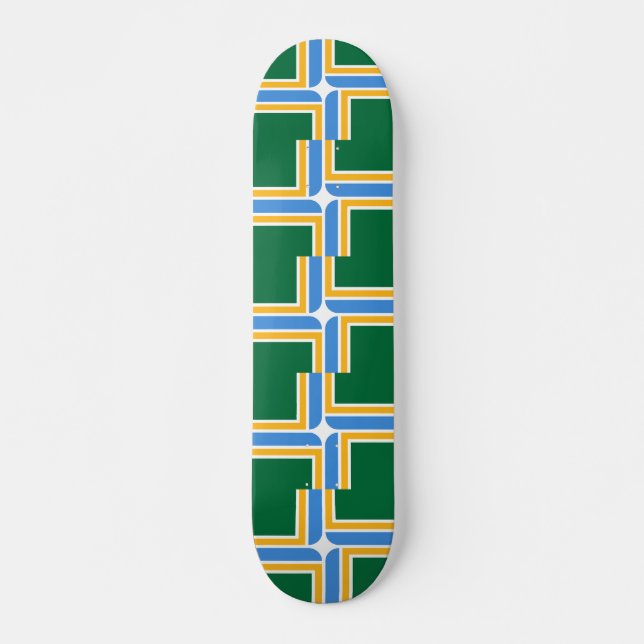 Skateboard avec drapeau de Portland, Oregon, USA (Devant)