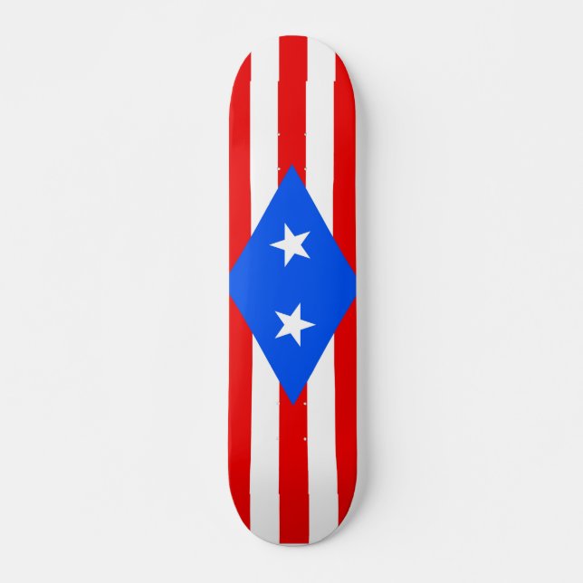 Skateboard avec drapeau de Porto Rico (Devant)