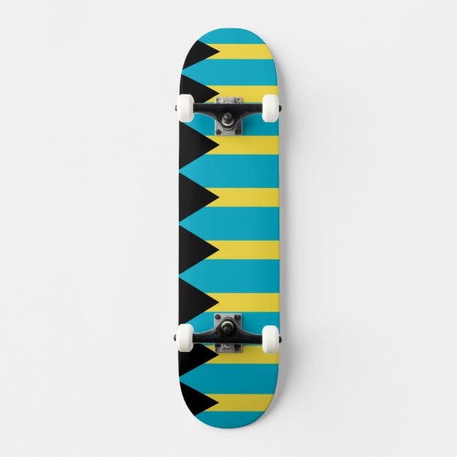 Skateboard avec drapeau des Bahamas (Recto)