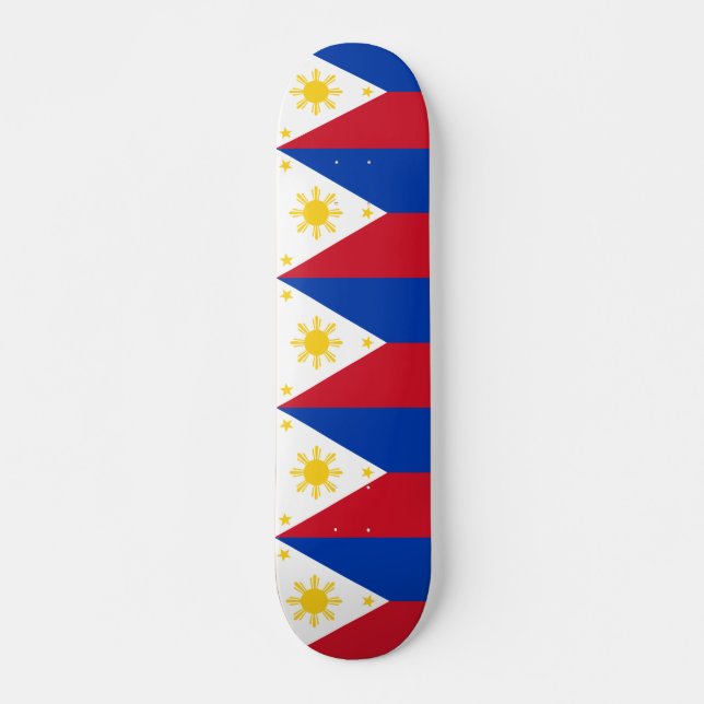 Skateboard avec drapeau des Philippines (Devant)