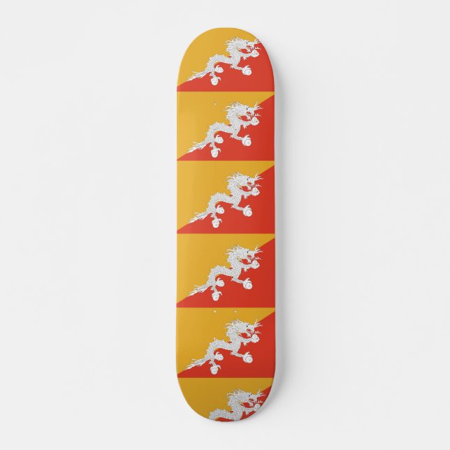Skateboard avec drapeau du Bhoutan (Devant)